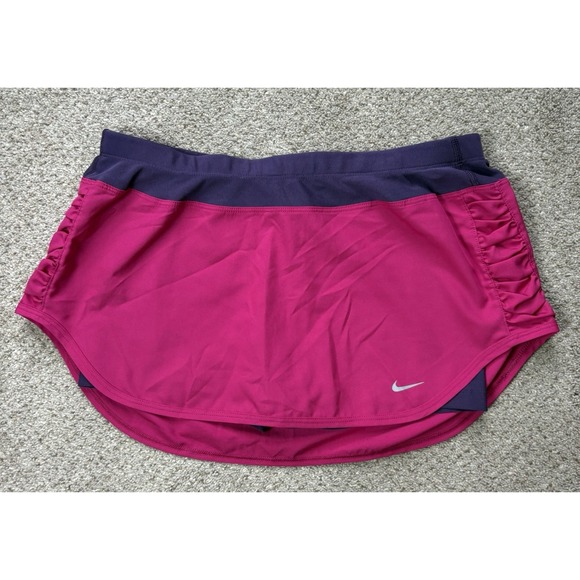 Nike Pants - Nike Dri-Fit Athletic Skort Skirt Medium Pink Ruched Tennis Pickleball Golf